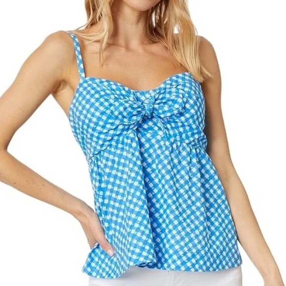 NWOT Lilly Pulitzer Mitzi Cami Tank Top | Women’s 6 | Boca Blue Double Check - Picture 9 of 9